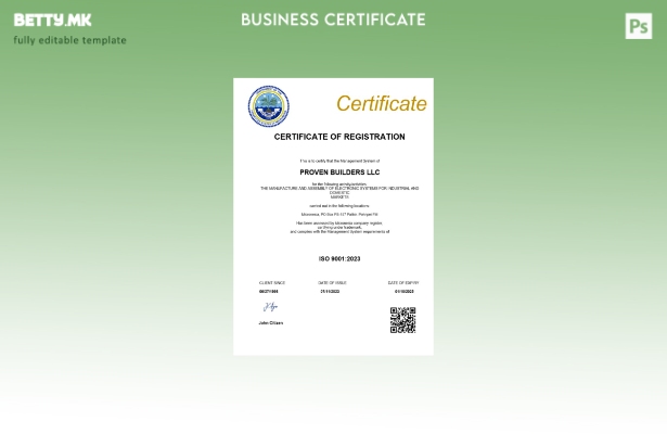 модерен стил Микронезија сертификат за регистрација на бизнис Шаблон за Word и P